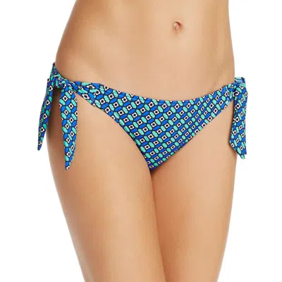 Echo Womens Side Tie Printed Swim Bottom Separates In Blue