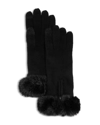 Echo Wool & Cashmere Zip Gloves In Black