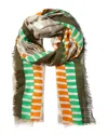 Echo Woven Oblong Linen-blend Scarf In Multi