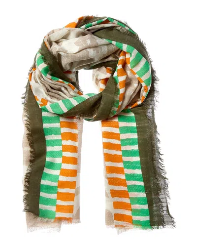 Echo Woven Oblong Linen-blend Scarf