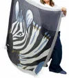 Echo Zebra Wool Scarf In Black Multi In Multi
