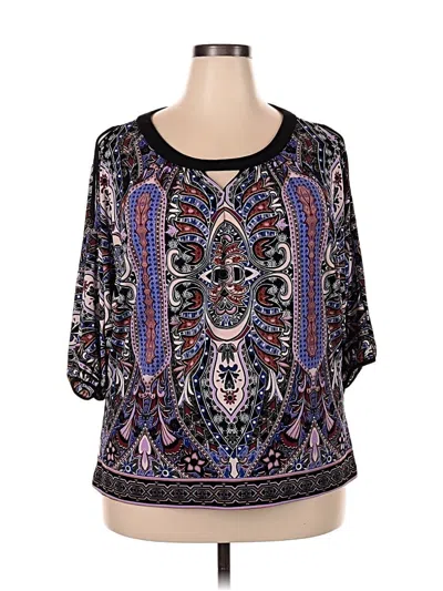 Pre-owned Eci 3/4 Sleeve Blouse In Black