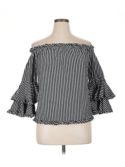 Pre-owned Eci 3/4 Sleeve Blouse In Black
