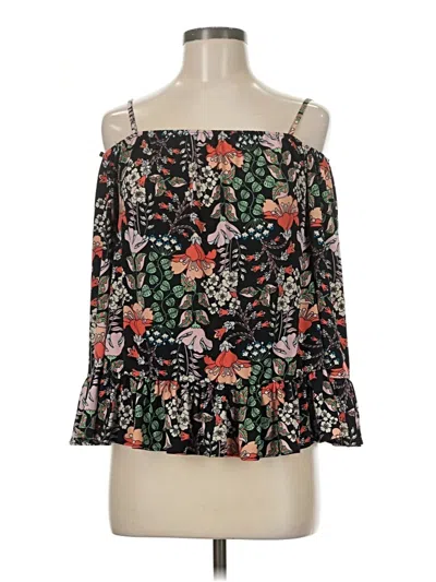 Pre-owned Eci 3/4 Sleeve Blouse In Black