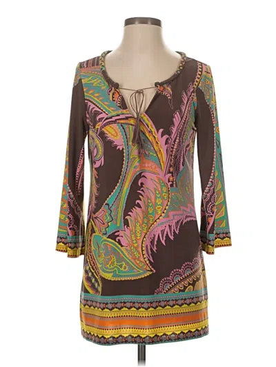 Pre-owned Eci 3/4 Sleeve Blouse In Brown