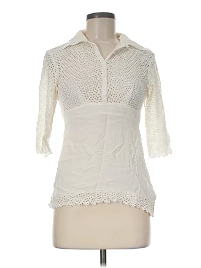 Pre-owned Eci 3/4 Sleeve Blouse In Ivory