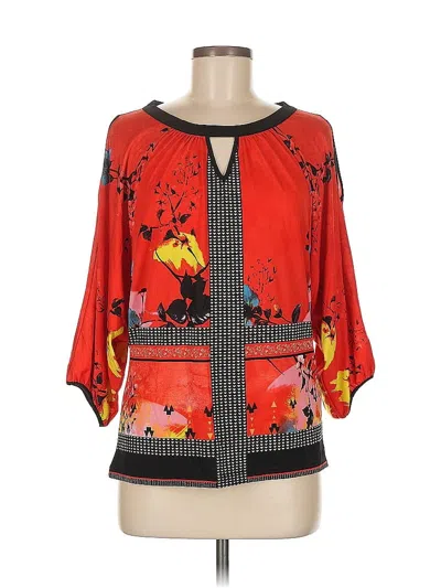 Pre-owned Eci 3/4 Sleeve Blouse In Red