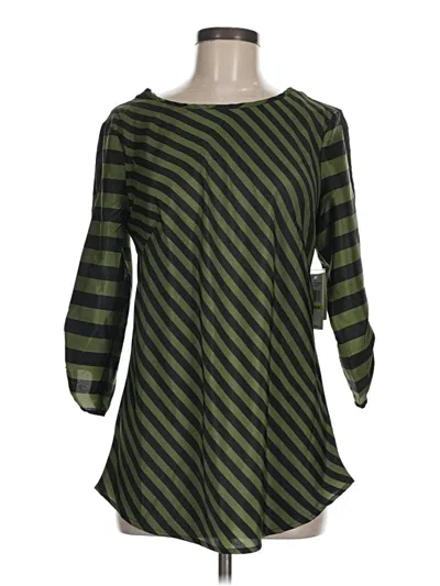 Pre-owned Eci 3/4 Sleeve Top Green Boatneck Tops