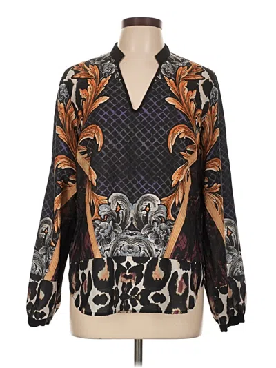 Pre-owned Eci Long Sleeve Blouse In Brown
