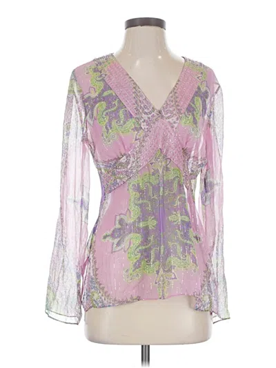 Pre-owned Eci Long Sleeve Blouse In Pink