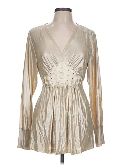 Pre-owned Eci Long Sleeve Blouse In Silver