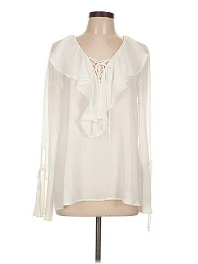 Pre-owned Eci Long Sleeve Blouse In White