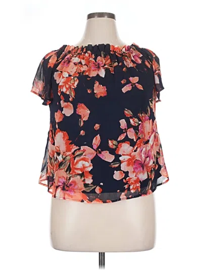 Pre-owned Eci Short Sleeve Blouse In Black