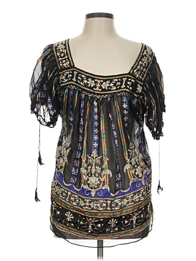 Pre-owned Eci Short Sleeve Blouse In Black