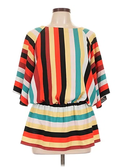 Pre-owned Eci Short Sleeve Blouse In Orange