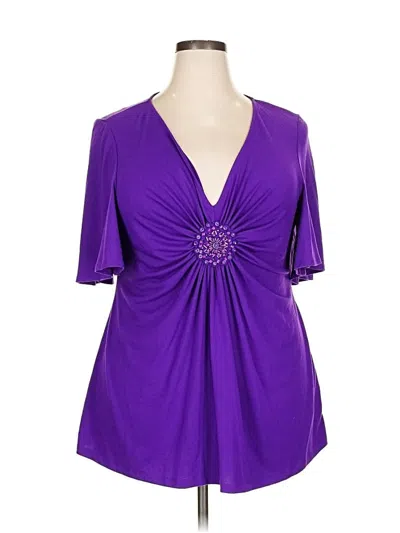Pre-owned Eci Short Sleeve Blouse In Purple