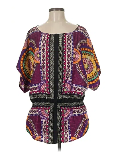 Pre-owned Eci Short Sleeve Blouse In Purple