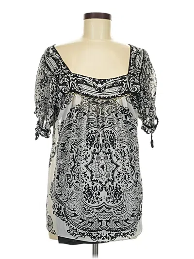 Pre-owned Eci Short Sleeve Blouse In Silver