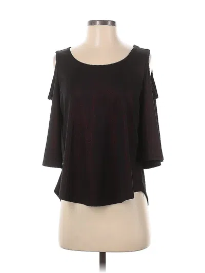 Pre-owned Eci Short Sleeve Top Black Cold Shoulder Neckline Tops