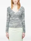 Eckhaus Latta Abstract-print Wrap-around T-shirt In Multi