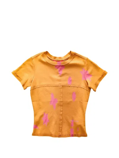 Eckhaus Latta Abstract-print T-shirt In Orange