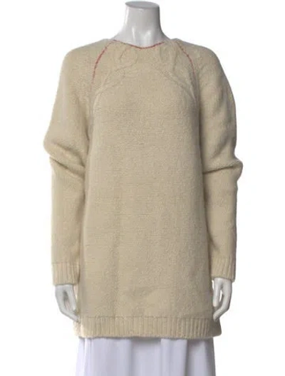 Pre-owned Eckhaus Latta Alpaca Bateau Neckline Sweater In Neutral