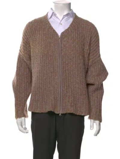 Pre-owned Eckhaus Latta Alpaca V-neck Cardigan In Brown