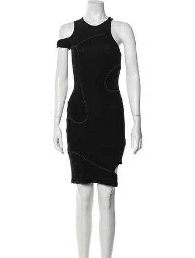 Pre-owned Eckhaus Latta Asymmetrical Mini Dress In Black