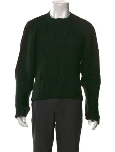 Pre-owned Eckhaus Latta Baby Alpaca Crew Neck Polo Sweater In Green