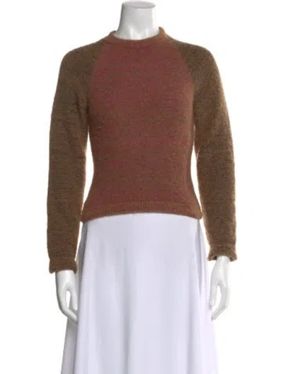 Pre-owned Eckhaus Latta Baby Alpaca Crew Neck Sweater In Brown
