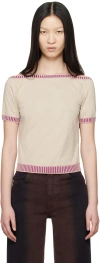 ECKHAUS LATTA BEIGE EDGE T-SHIRT