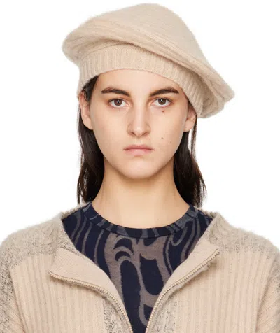 Eckhaus Latta Beige Poet Beret In Millet