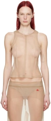 Eckhaus Latta Beige Sculpt Tank Top In Champagne
