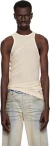 Eckhaus Latta Beige Spiral Tank Top In Oat