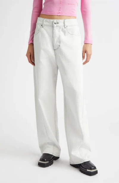 Eckhaus Latta Bend Twisted Seam Jeans In White