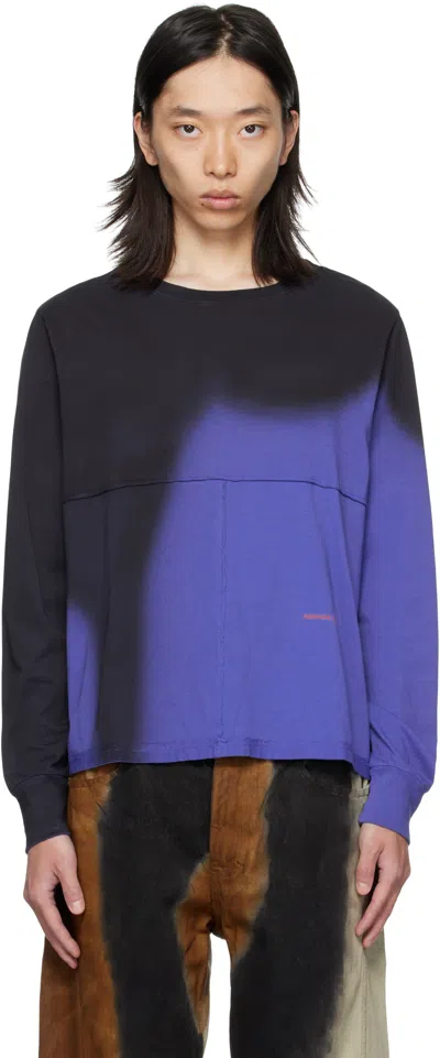 Eckhaus Latta Black & Blue Lapped Long Sleeve T-shirt