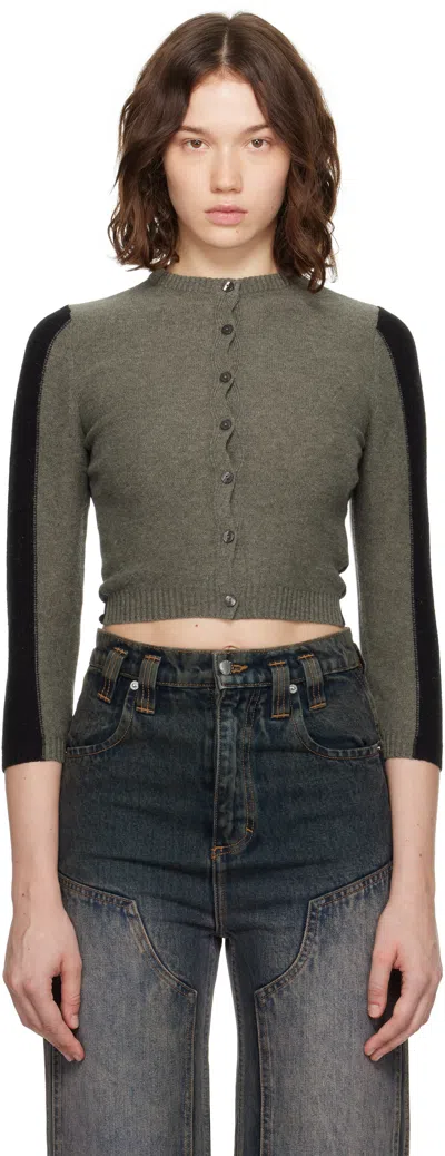 Eckhaus Latta ブラック＆グレー Racer カーディガン In Black