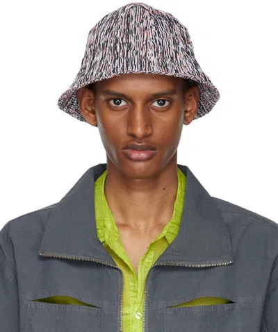 Eckhaus Latta Black & Orange Static Beach Hat In Terra