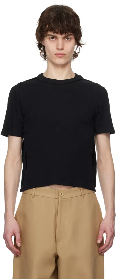 Eckhaus Latta Black Flip T-shirt In Asphalt