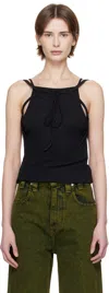 Eckhaus Latta Black Flip Tank Top In Asphalt