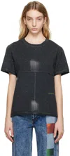 Eckhaus Latta Black Lapped T-shirt In Laser