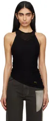 Eckhaus Latta Black Spiral Tank Top In Jet