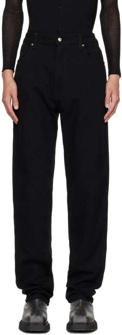Eckhaus Latta Black Straight-leg Jeans In Almost Black