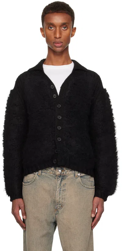 Eckhaus Latta Black Teddy Cardigan