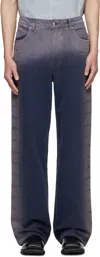 Eckhaus Latta Blue & Purple Wide-leg Jeans In Multi