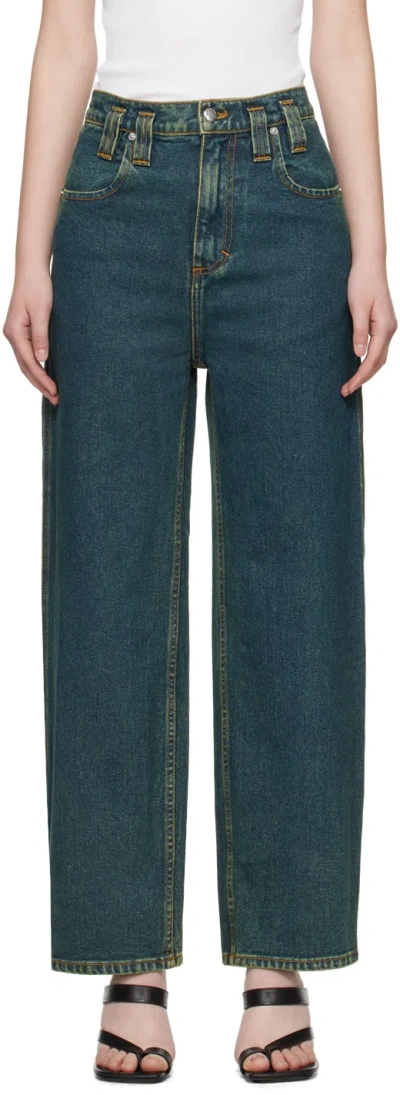 Eckhaus Latta Blue Baggy Jeans In New Blue