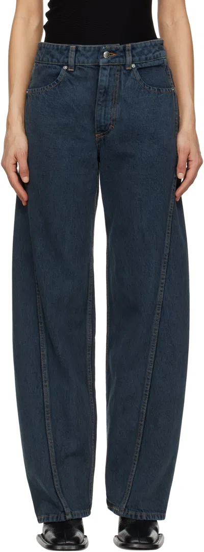 Eckhaus Latta Blue Bend Jeans In Pewter