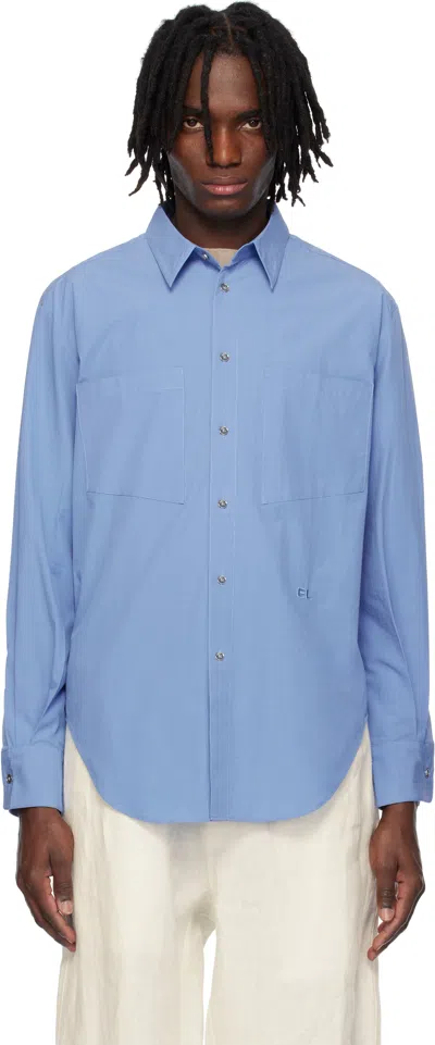 Eckhaus Latta Blue Notebook Shirt In French Blue