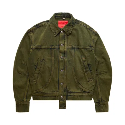 Pre-owned Eckhaus Latta Boreal El Redux Denim Jacket 'green' | Men's Size S
