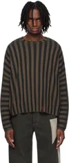 Eckhaus Latta Striped Sweater In Bog